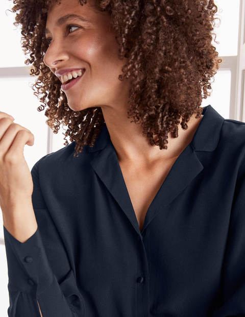Tabitha Silk Shirt - Navy Tabitha Silk Shirt - Navy