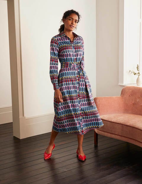 Isodora Midi Shirt Dress - Cobble Grey, Crystals Isodora Midi Shirt Dress - Cobble Grey, Crystals