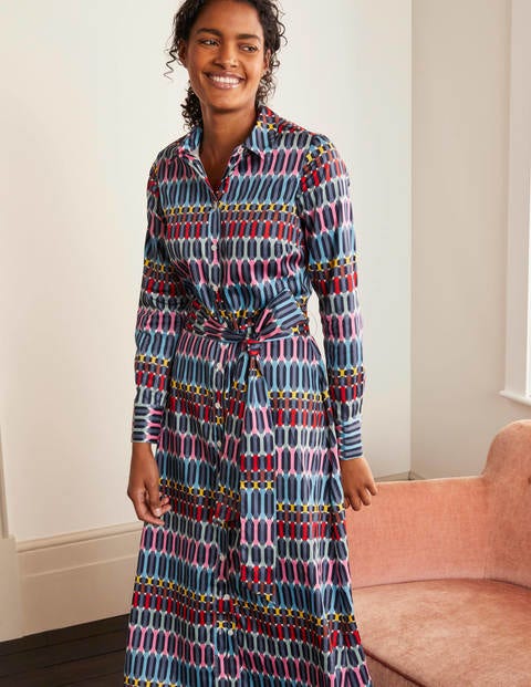 Isodora Midi Shirt Dress - Cobble Grey, Crystals Isodora Midi Shirt Dress - Cobble Grey, Crystals