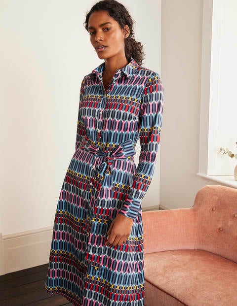 Isodora Midi Shirt Dress - Cobble Grey, Crystals Isodora Midi Shirt Dress - Cobble Grey, Crystals