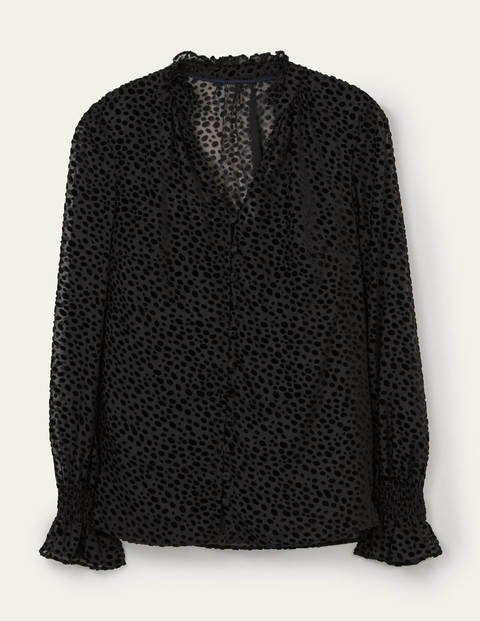 Evangeline Blouse - Black, Dalmatian Dot Evangeline Blouse - Black, Dalmatian Dot