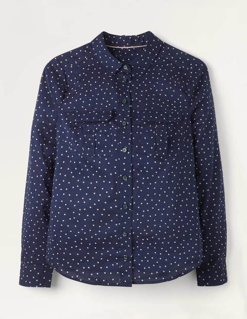 Faye Shirt - Navy Polka Spot Faye Shirt - Navy Polka Spot