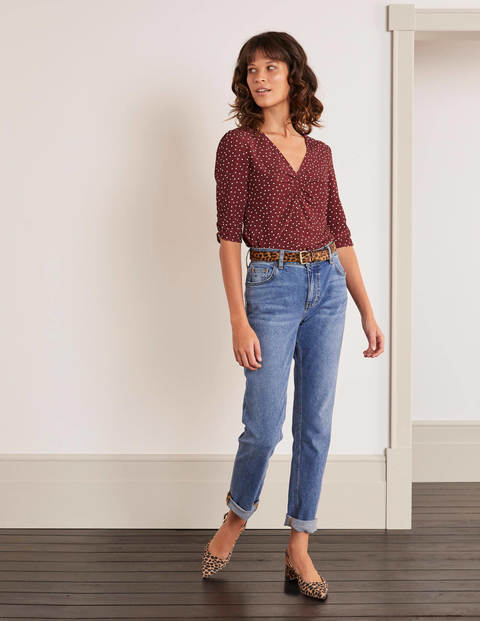 Top froncé Jemima - Pois acajou Top froncé Jemima - Pois acajou