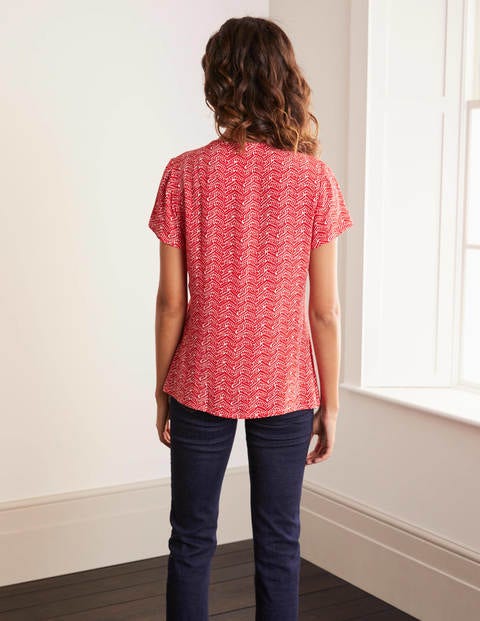 Top Delilah - Rouge, chevrons galets mono Top Delilah - Rouge, chevrons galets mono