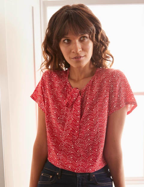 Top Delilah - Rouge, chevrons galets mono Top Delilah - Rouge, chevrons galets mono