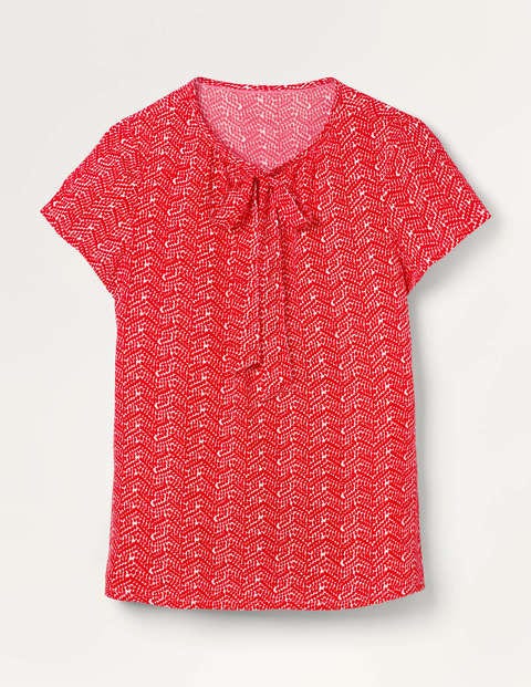 Top Delilah - Rouge, chevrons galets mono Top Delilah - Rouge, chevrons galets mono