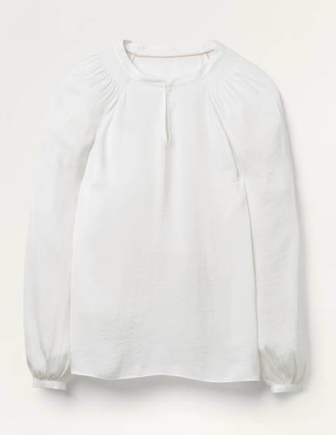 Kitty Smocked Neck Blouse - Ivory Kitty Smocked Neck Blouse - Ivory