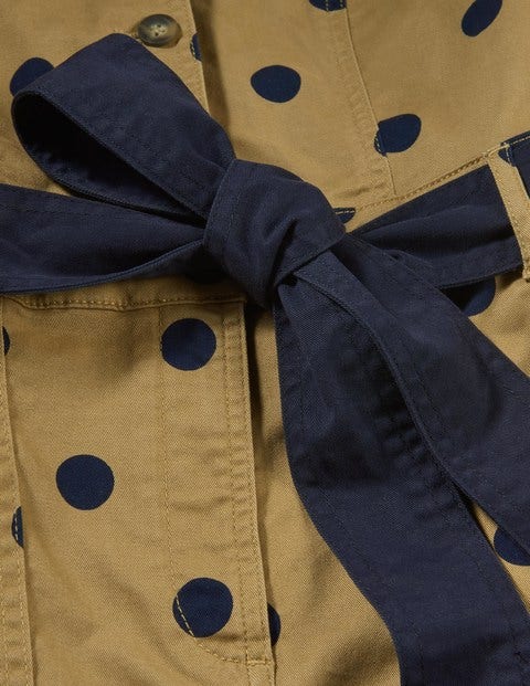 Edith Dress - Camel, Linear Spot Edith Dress - Camel, Linear Spot
