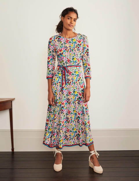 Adora Midi Dress - Ivory, Garden Meadow Placement Adora Midi Dress - Ivory, Garden Meadow Placement