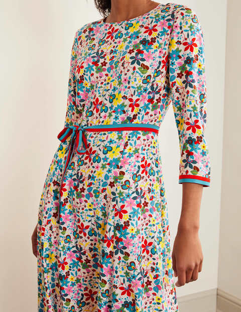 Adora Midi Dress - Ivory, Garden Meadow Placement Adora Midi Dress - Ivory, Garden Meadow Placement