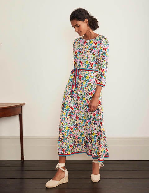 Adora Midi Dress - Ivory, Garden Meadow Placement Adora Midi Dress - Ivory, Garden Meadow Placement