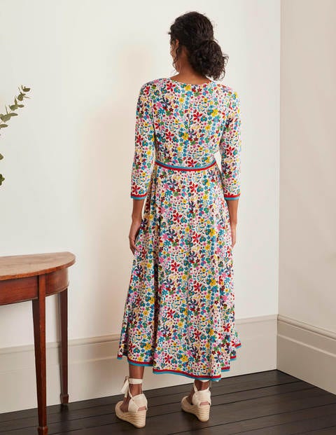 Adora Midi Dress - Ivory, Garden Meadow Placement Adora Midi Dress - Ivory, Garden Meadow Placement