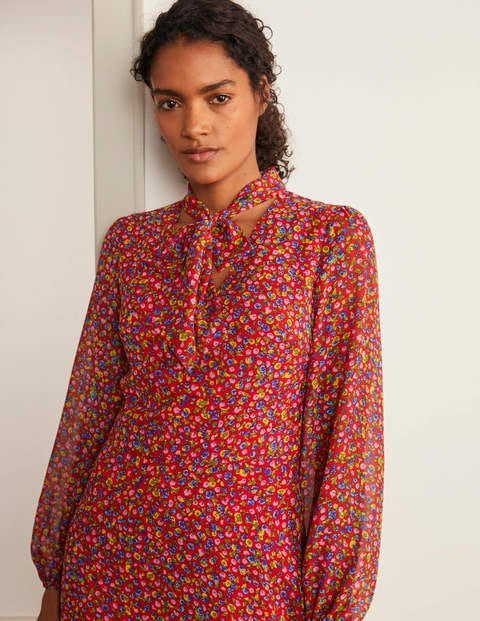 Imogen Dress - Bright Red, English Ditsy Imogen Dress - Bright Red, English Ditsy