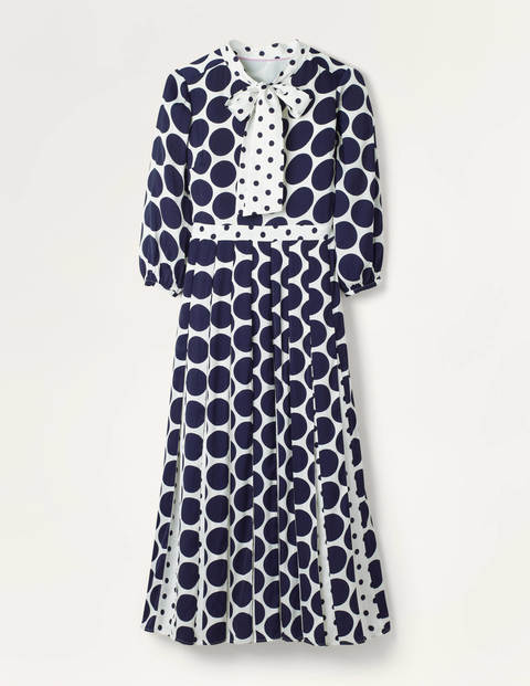 Philippa Midi Dress - Ivory and Navy, Brand Spot Philippa Midi Dress - Ivory and Navy, Brand Spot
