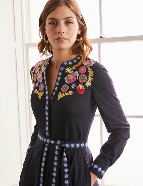Riley Embroidered Dress - Navy Riley Embroidered Dress - Navy