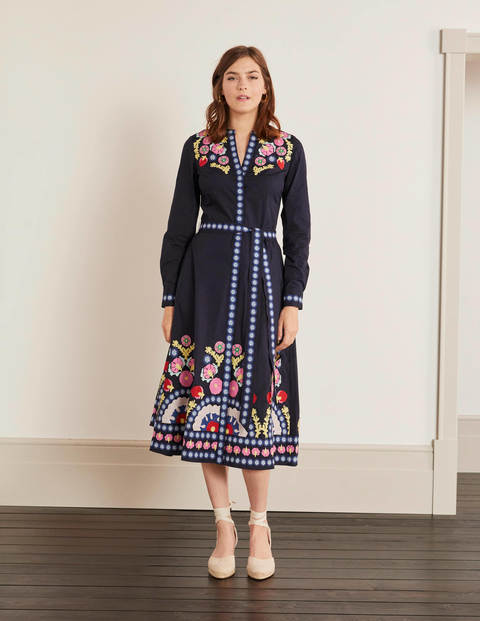 Riley Embroidered Dress - Navy Riley Embroidered Dress - Navy
