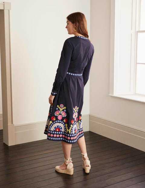 Riley Embroidered Dress - Navy Riley Embroidered Dress - Navy