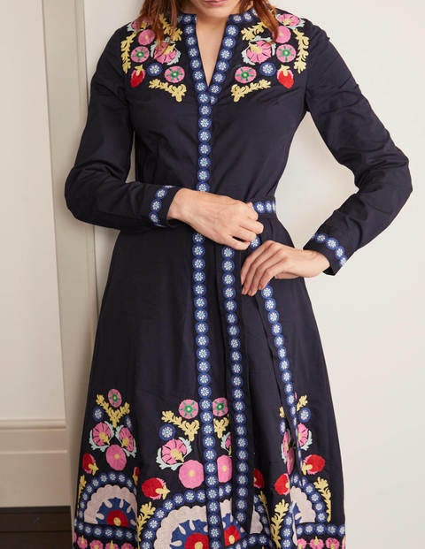 Riley Embroidered Dress - Navy Riley Embroidered Dress - Navy
