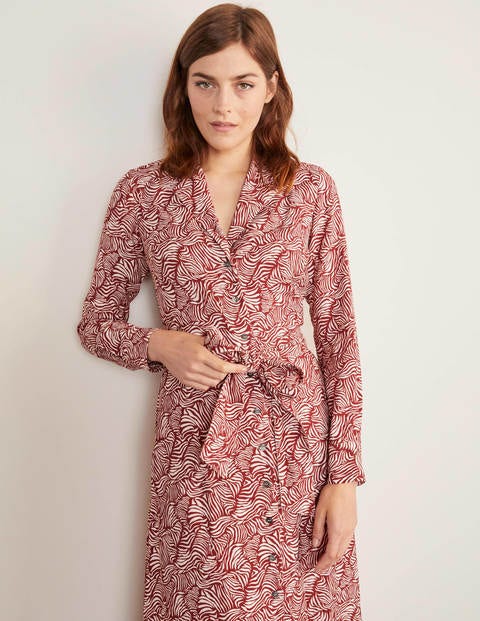 boden red shirt dress