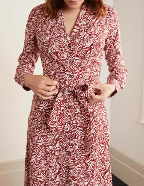 Robe-chemise Otillie - Acajou, vague ondulante Robe-chemise Otillie - Acajou, vague ondulante