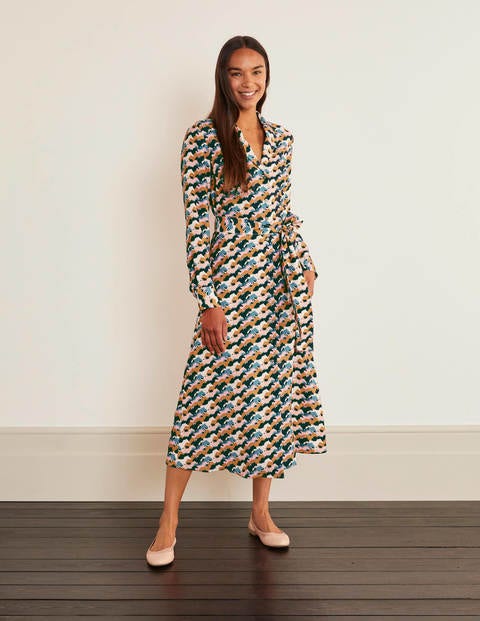 Robe-chemise Otillie - Bleu marine, course de chevaux Robe-chemise Otillie - Bleu marine, course de chevaux