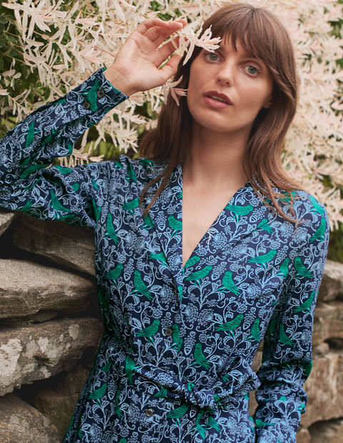 Otillie Shirt Dress - Navy Frosted Blue, Love Finch Otillie Shirt Dress - Navy Frosted Blue, Love Finch
