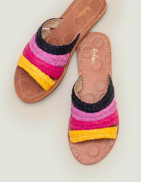 Leonora Raffia Slides - Multi Leonora Raffia Slides - Multi