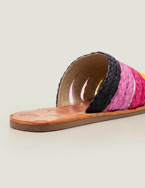 Leonora Raffia Slides - Multi Leonora Raffia Slides - Multi