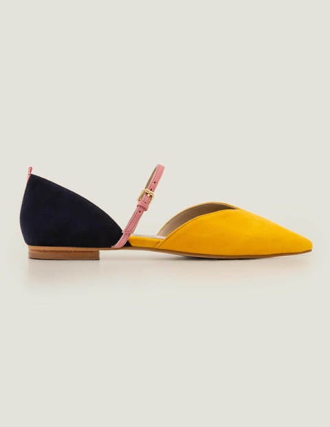 Maisy Pointed Flats - Tuscan Sun/ Navy Maisy Pointed Flats - Tuscan Sun/ Navy