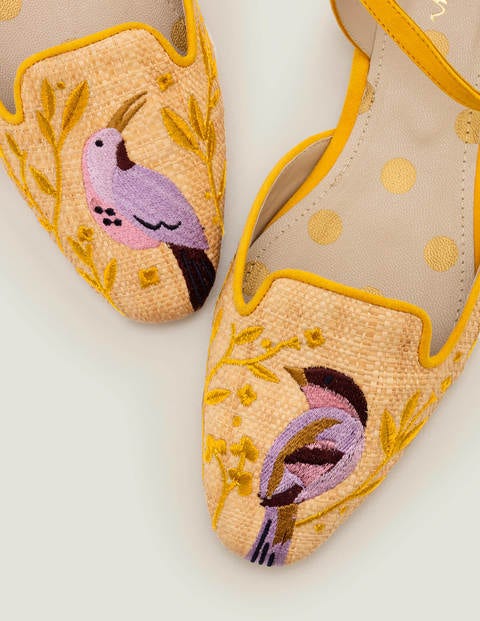 Miriam Raffia Flats - Garden Bird 