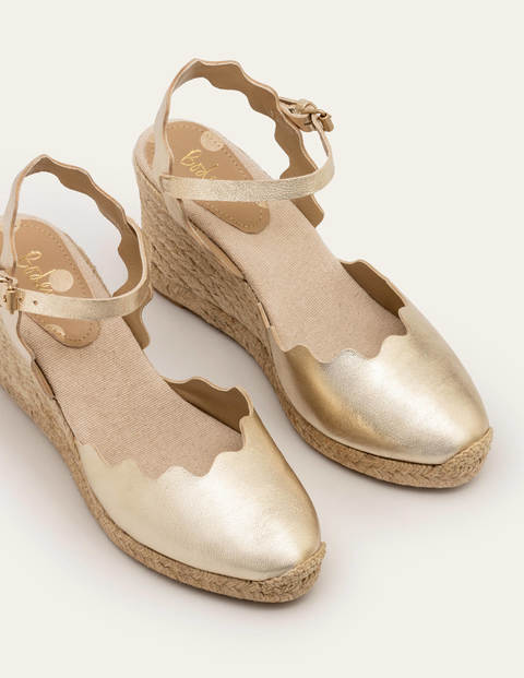 Tilda Espadrille Wedges - Pale Gold Metallic Tilda Espadrille Wedges - Pale Gold Metallic