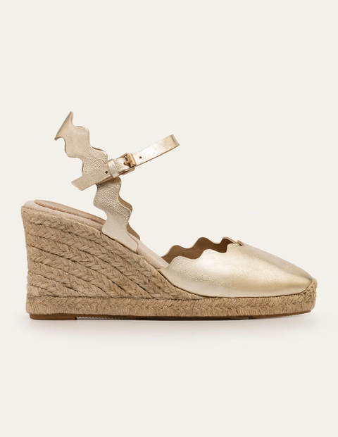 Tilda Espadrille Wedges - Pale Gold Metallic Tilda Espadrille Wedges - Pale Gold Metallic