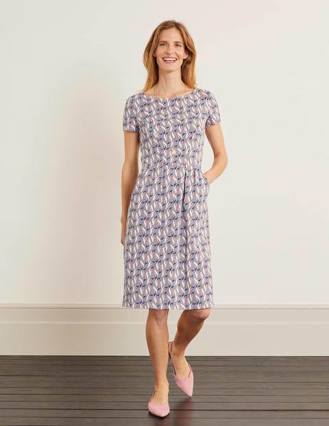 Phoebe Jerseykleid - Weltraumgrau, Tropenvogel Phoebe Jerseykleid - Weltraumgrau, Tropenvogel