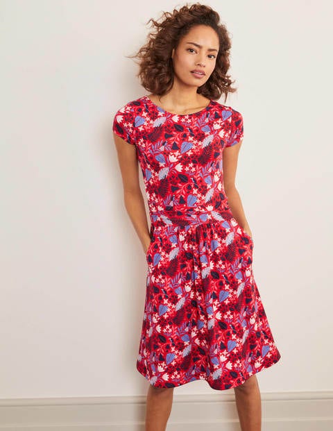 Amelie Jersey Dress - Red, Paradise Amelie Jersey Dress - Red, Paradise