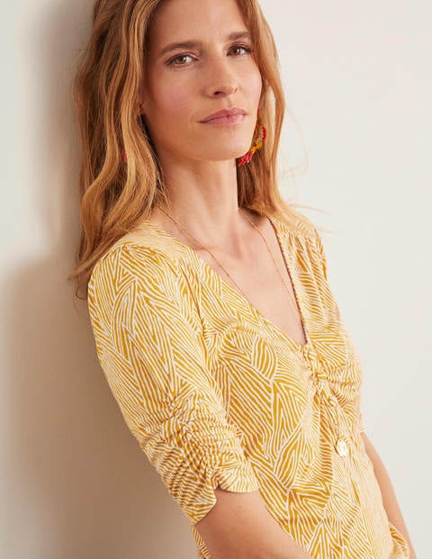 Jane Jersey Top - Tuscan Sun, Tropical Leaf Jane Jersey Top - Tuscan Sun, Tropical Leaf