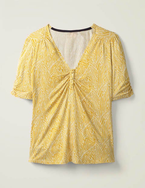 Top Jane en jersey - Soleil toscan, feuille tropicale Top Jane en jersey - Soleil toscan, feuille tropicale
