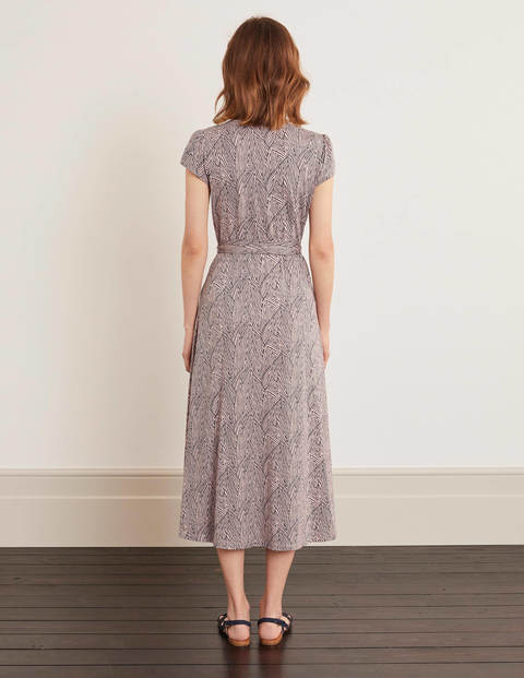 Frances Jersey Midi Dress - Milkshake, Tropical Leaf Frances Jersey Midi Dress - Milkshake, Tropical Leaf