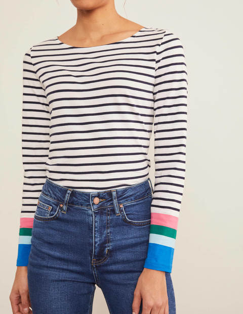 Long Sleeve Breton - Bold Blue/Iceberg Cuff