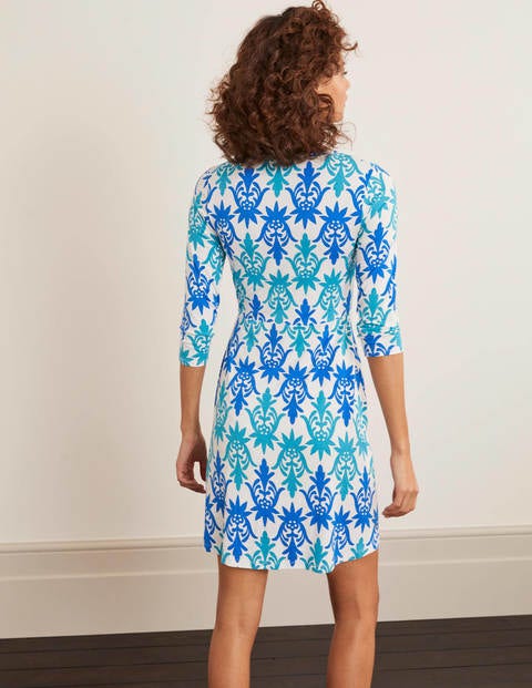 Tori Jersey Tunic - Ivory, Tropical Stamp Tori Jersey Tunic - Ivory, Tropical Stamp