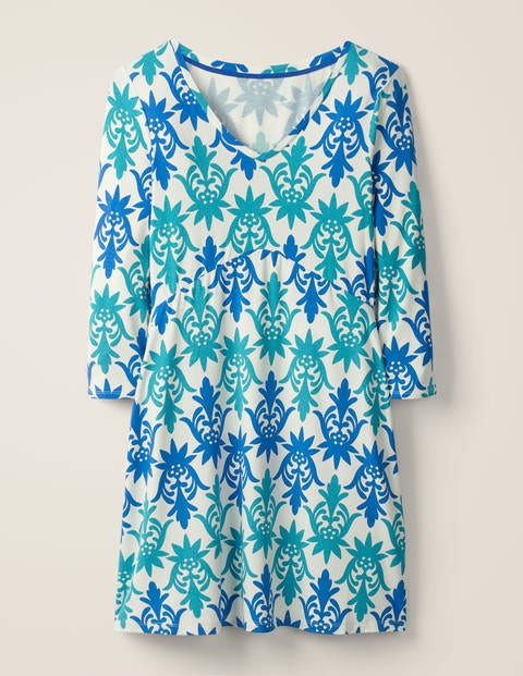 Tori Jersey Tunic - Ivory, Tropical Stamp Tori Jersey Tunic - Ivory, Tropical Stamp