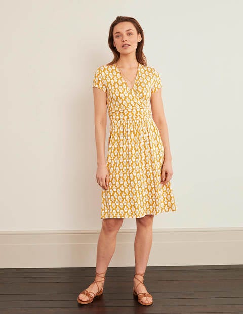 Lola Jersey Dress - Tuscan Sun, Tropical Stamp Lola Jersey Dress - Tuscan Sun, Tropical Stamp