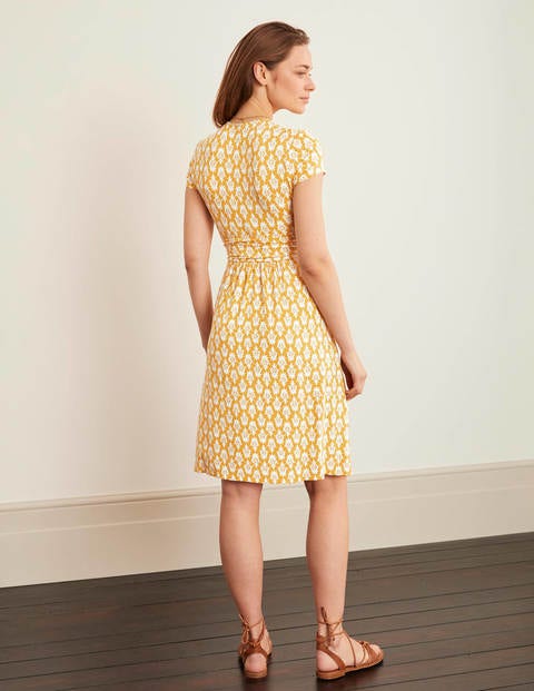 Lola Jersey Dress - Tuscan Sun, Tropical Stamp Lola Jersey Dress - Tuscan Sun, Tropical Stamp