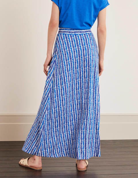 Jersey Maxi Skirt - Bold Blue, Petal Arrow Jersey Maxi Skirt - Bold Blue, Petal Arrow