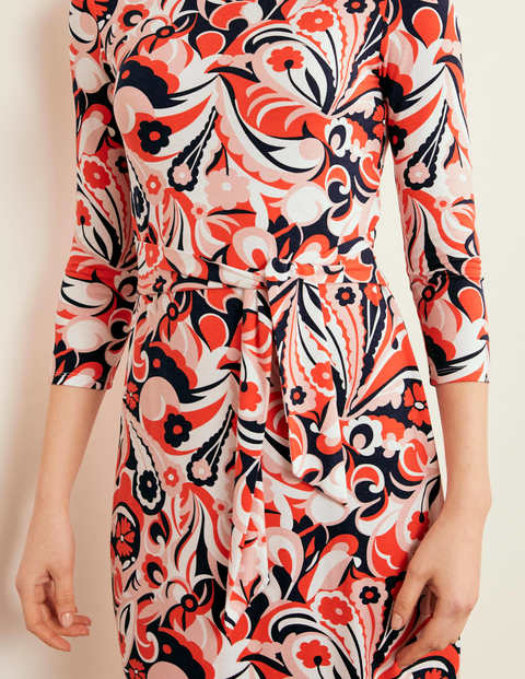 Sylvia Tie Jersey Tunic - Orange Sunset Sunkissed Floral Sylvia Tie Jersey Tunic - Orange Sunset Sunkissed Floral