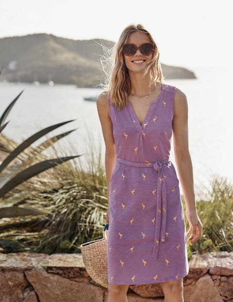 Vanessa Jersey Dress - Lupin, Flamingo Foil Vanessa Jersey Dress - Lupin, Flamingo Foil
