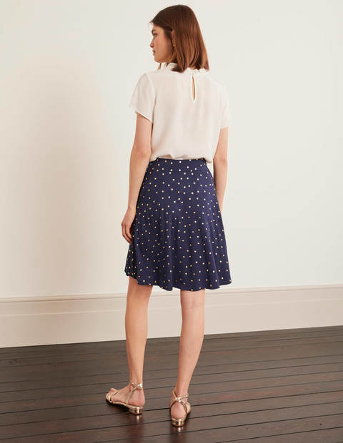Jupe Edie en jersey - Bleu marine et doré, pois Jupe Edie en jersey - Bleu marine et doré, pois