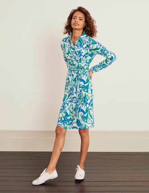 Rowena Jersey Shirt Dress - Eden, Sunkissed Floral Rowena Jersey Shirt Dress - Eden, Sunkissed Floral