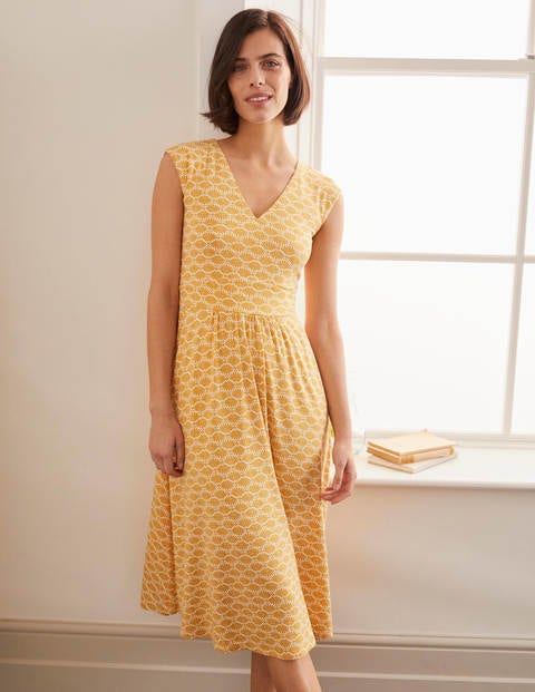 Odilie Jersey Dress - Tuscan Sun, Deco Palm Odilie Jersey Dress - Tuscan Sun, Deco Palm