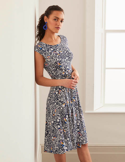 Esmeralda Jersey Dress - Navy, Garden Dream Esmeralda Jersey Dress - Navy, Garden Dream