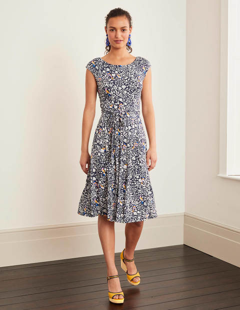 Esmeralda Jersey Dress - Navy, Garden Dream Esmeralda Jersey Dress - Navy, Garden Dream